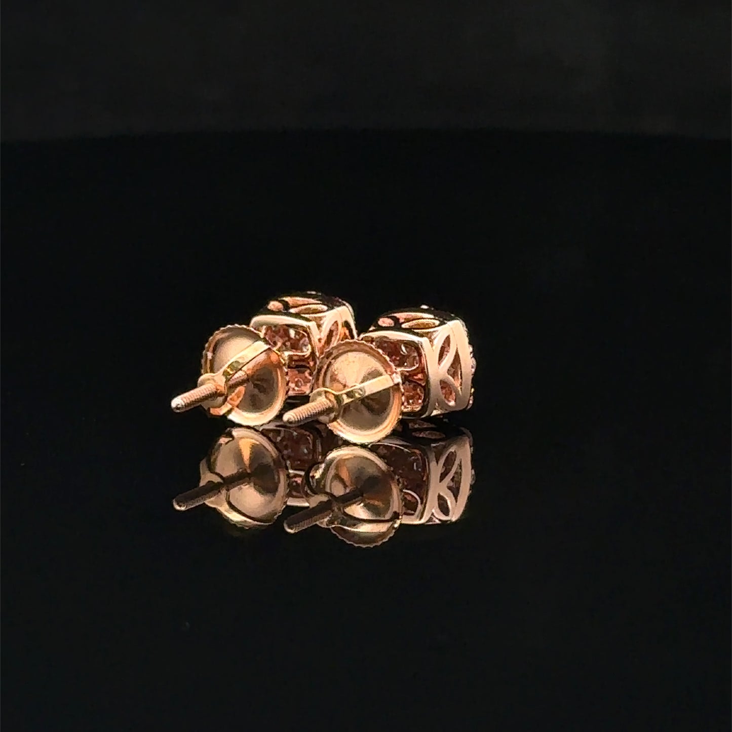 14k rose gold and diamond Earrings