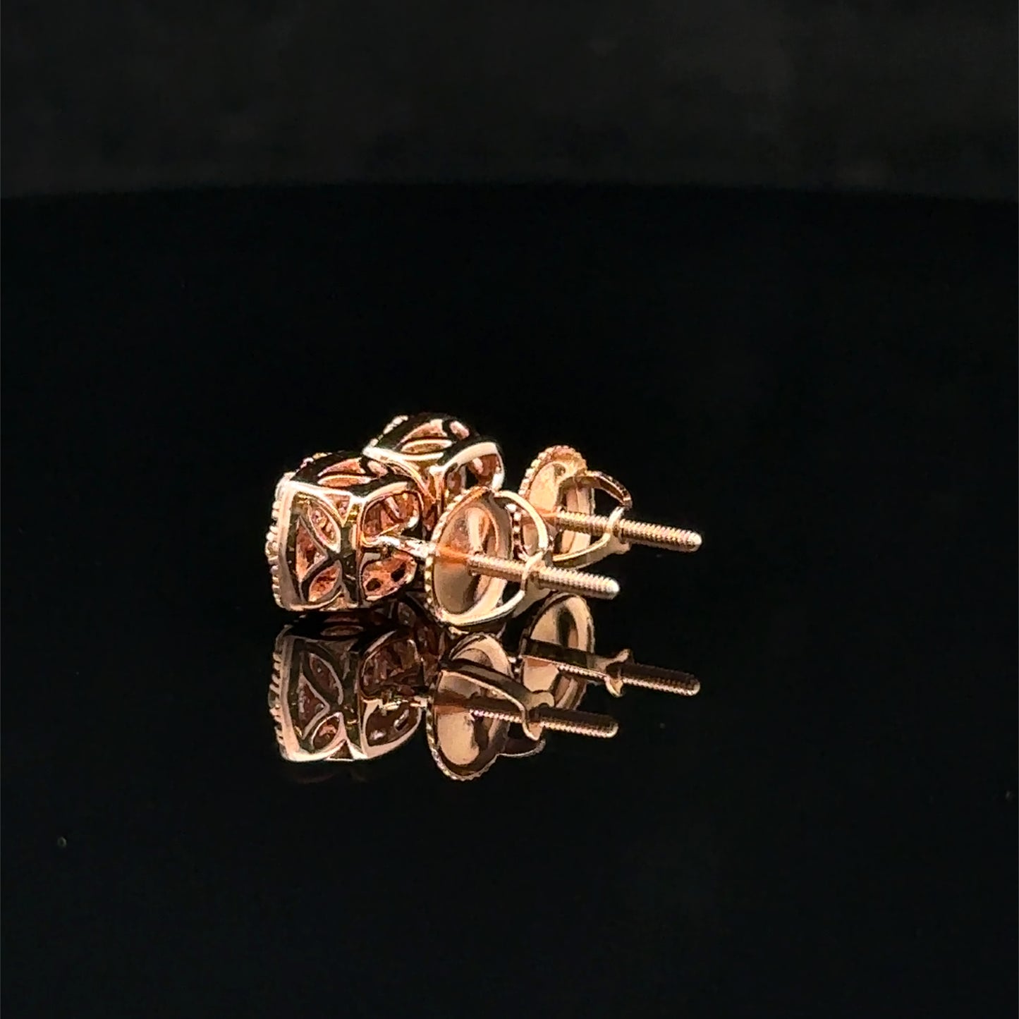 14k rose gold and diamond Earrings