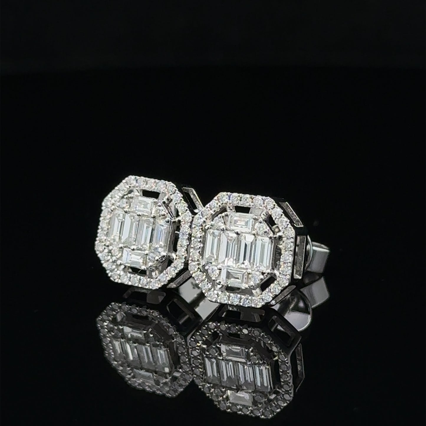 14k white gold and diamond Earrings