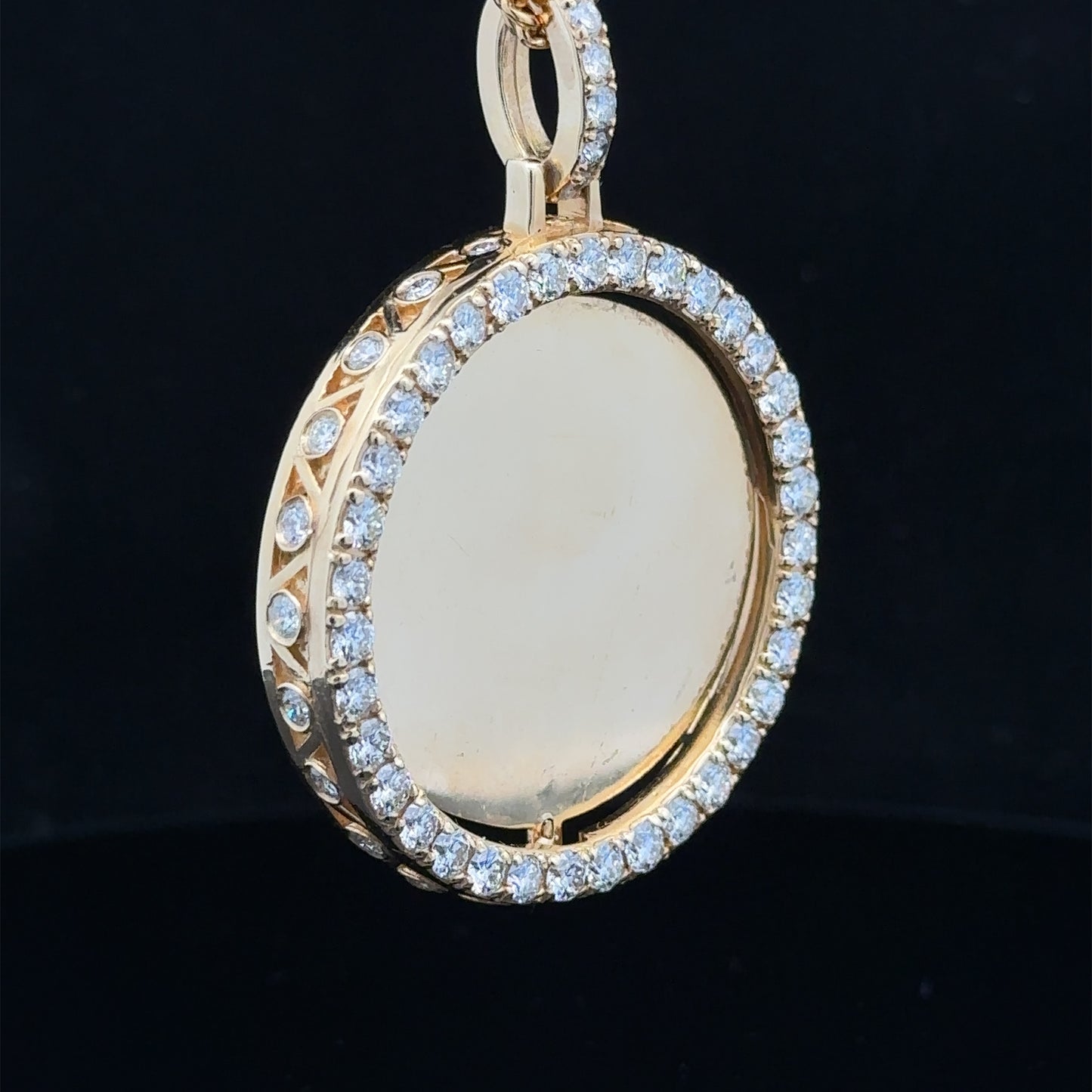 14k yellow gold and diamond Picture Pendant