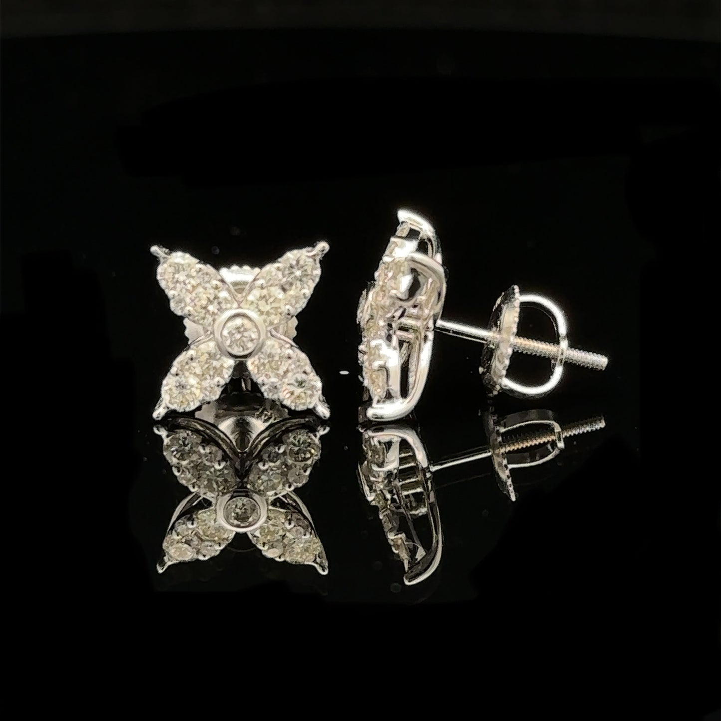 14k white gold and diamond Earrings