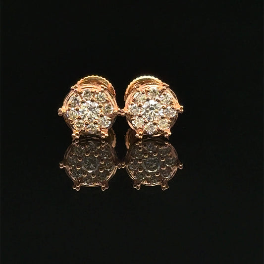 14k Rose Gold Diamond Earrings – Natural Earth Mined Diamonds