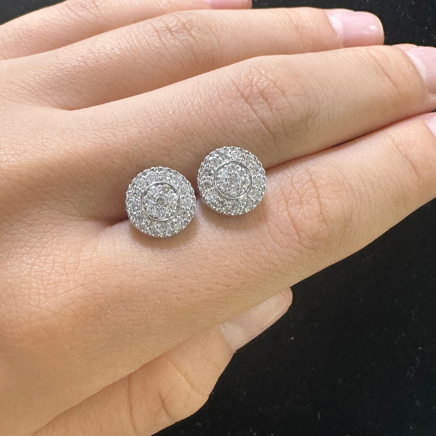 14k white gold and diamond Earrings