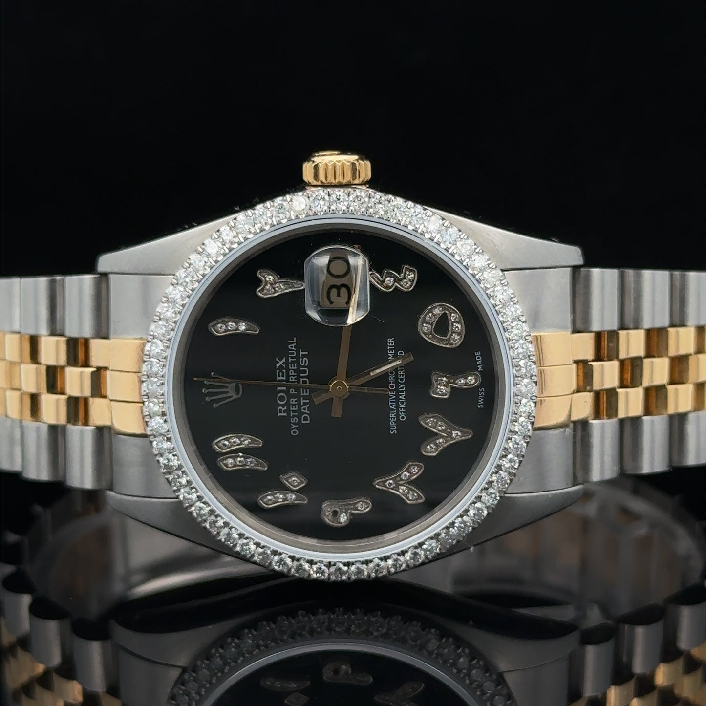 36mm Rolex Datejust Diamond Watch with Two-Tone Jubilee Bracelet