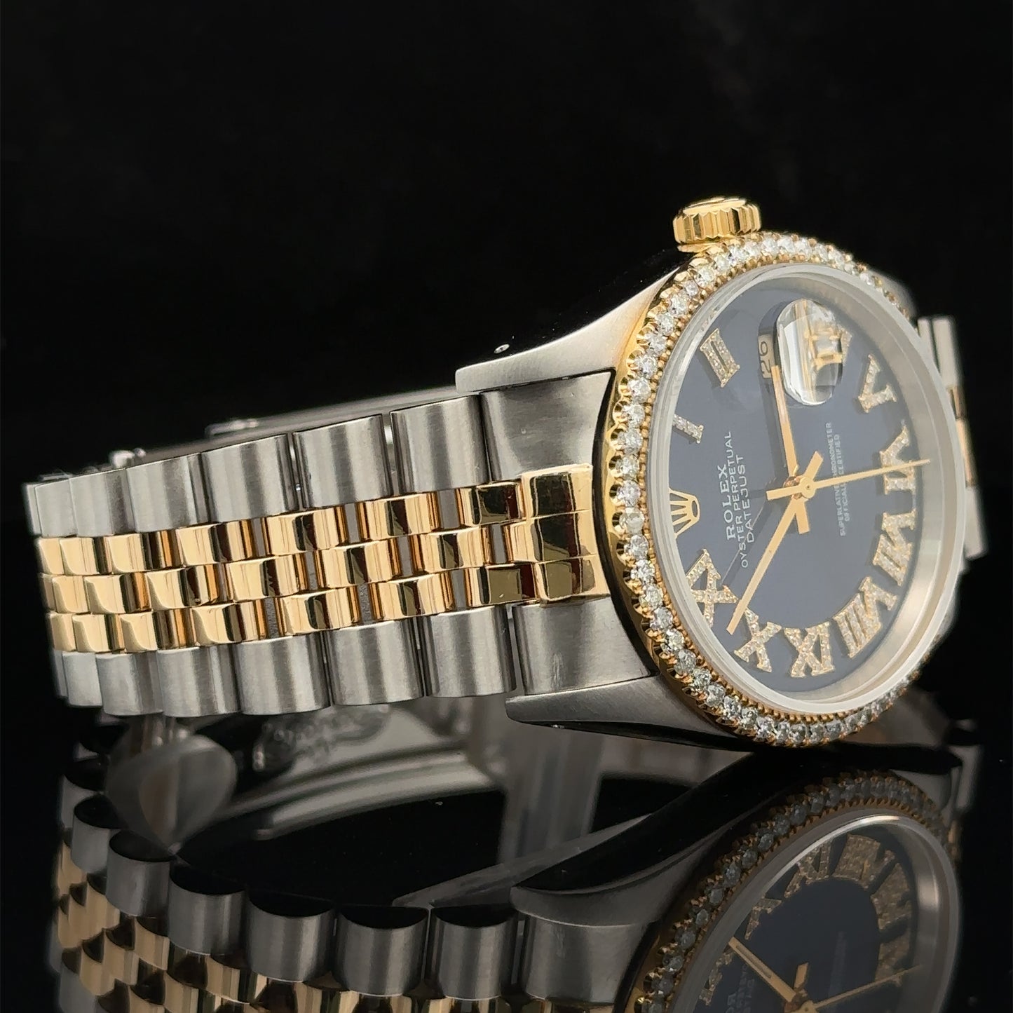 36mm Rolex Diamond Watch with Two-Tone Jubilee Bracelet