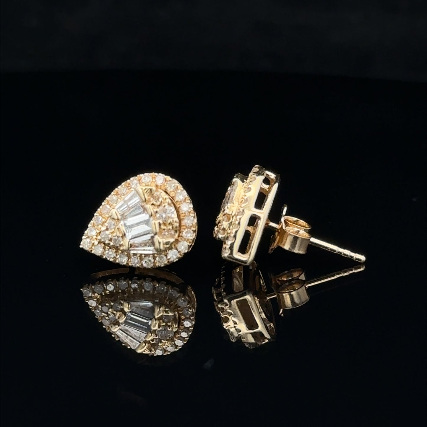 14k yellow gold and diamond Earrings