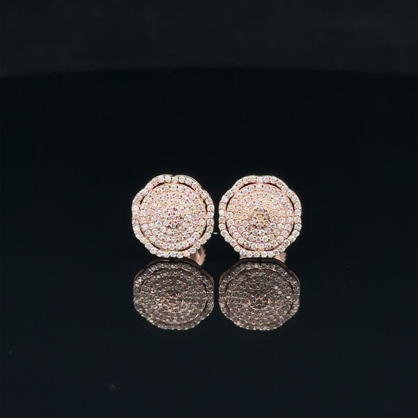 14k rose gold and diamond Earrings