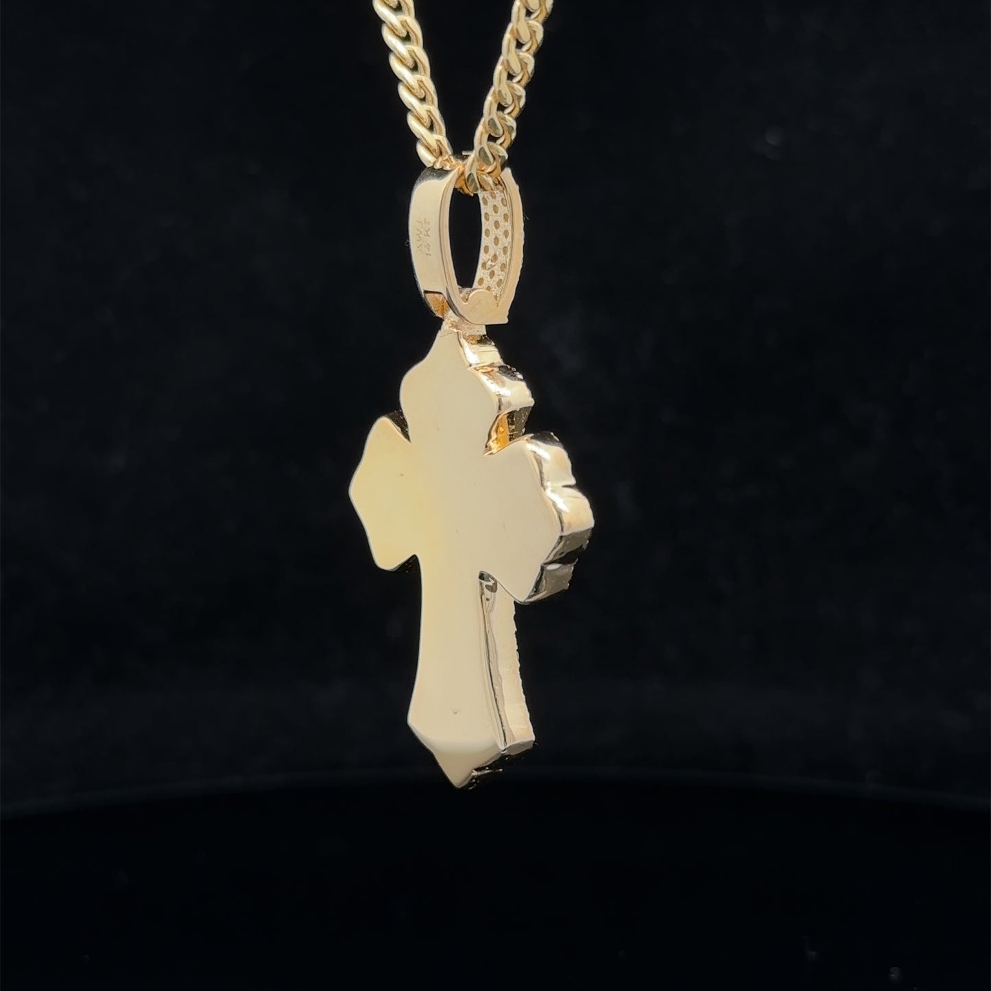 14k yellow gold and diamond Cross Pendant and 10k yellow gold Chain