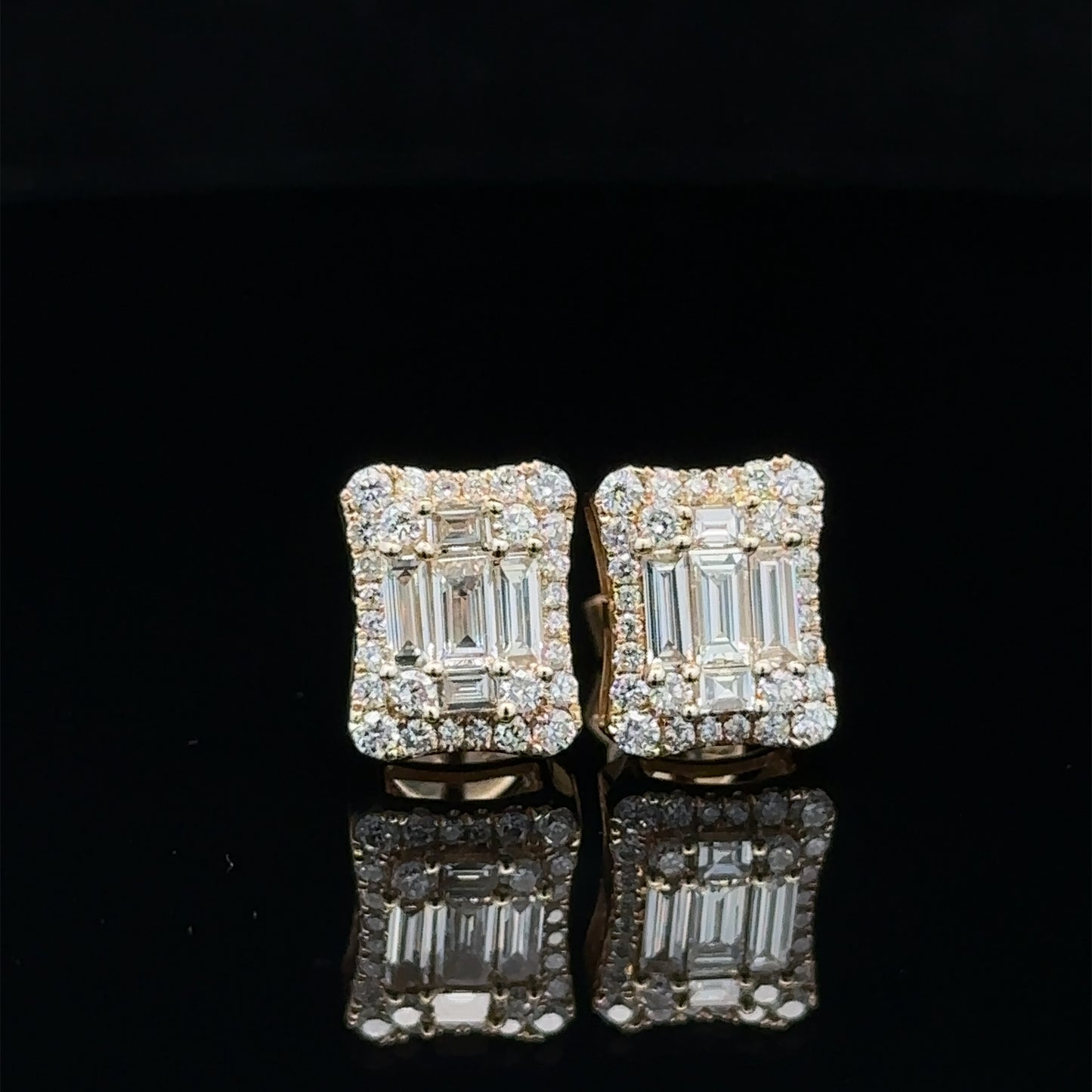 14k yellow gold and diamond Earrings