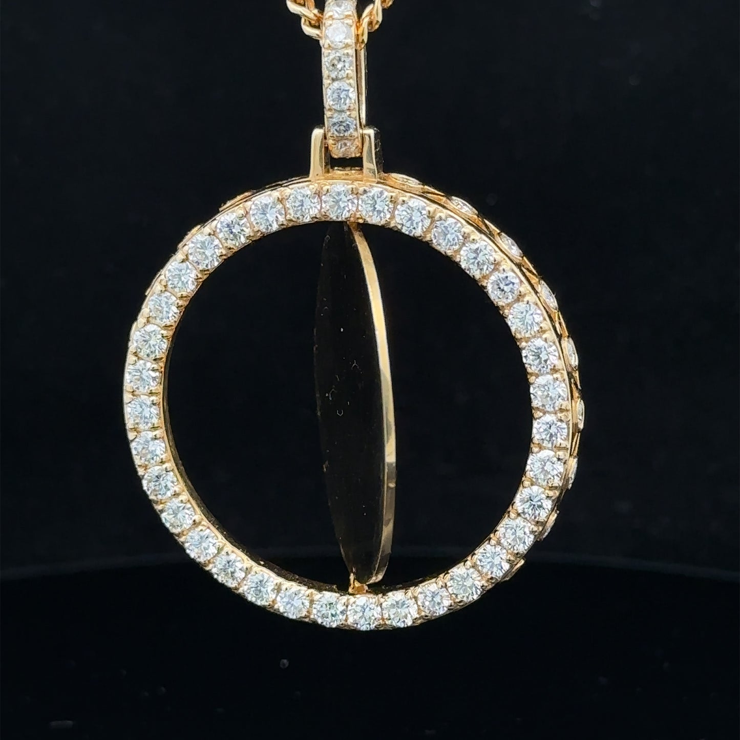 14k yellow gold and diamond Picture Pendant