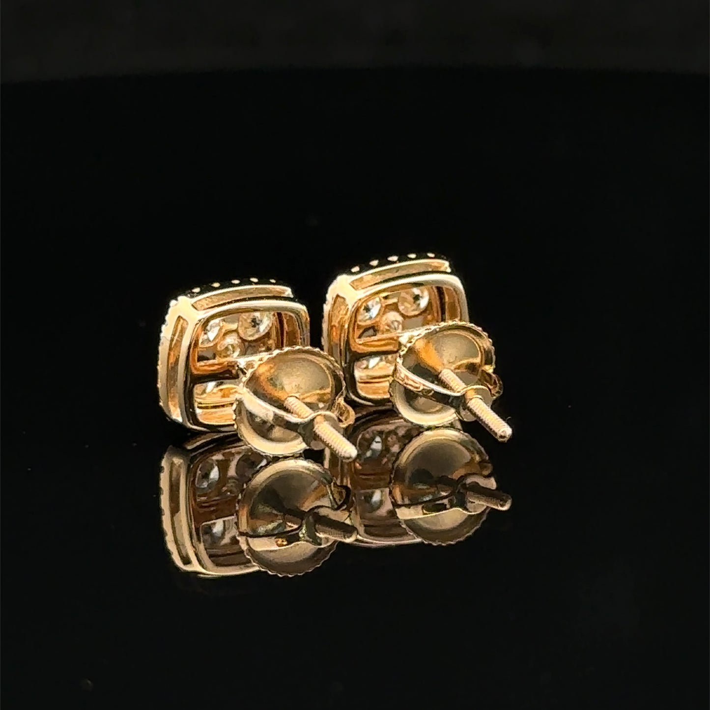 14k Yellow Gold and Diamond Earrings