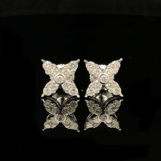 14k white gold and diamond Earrings