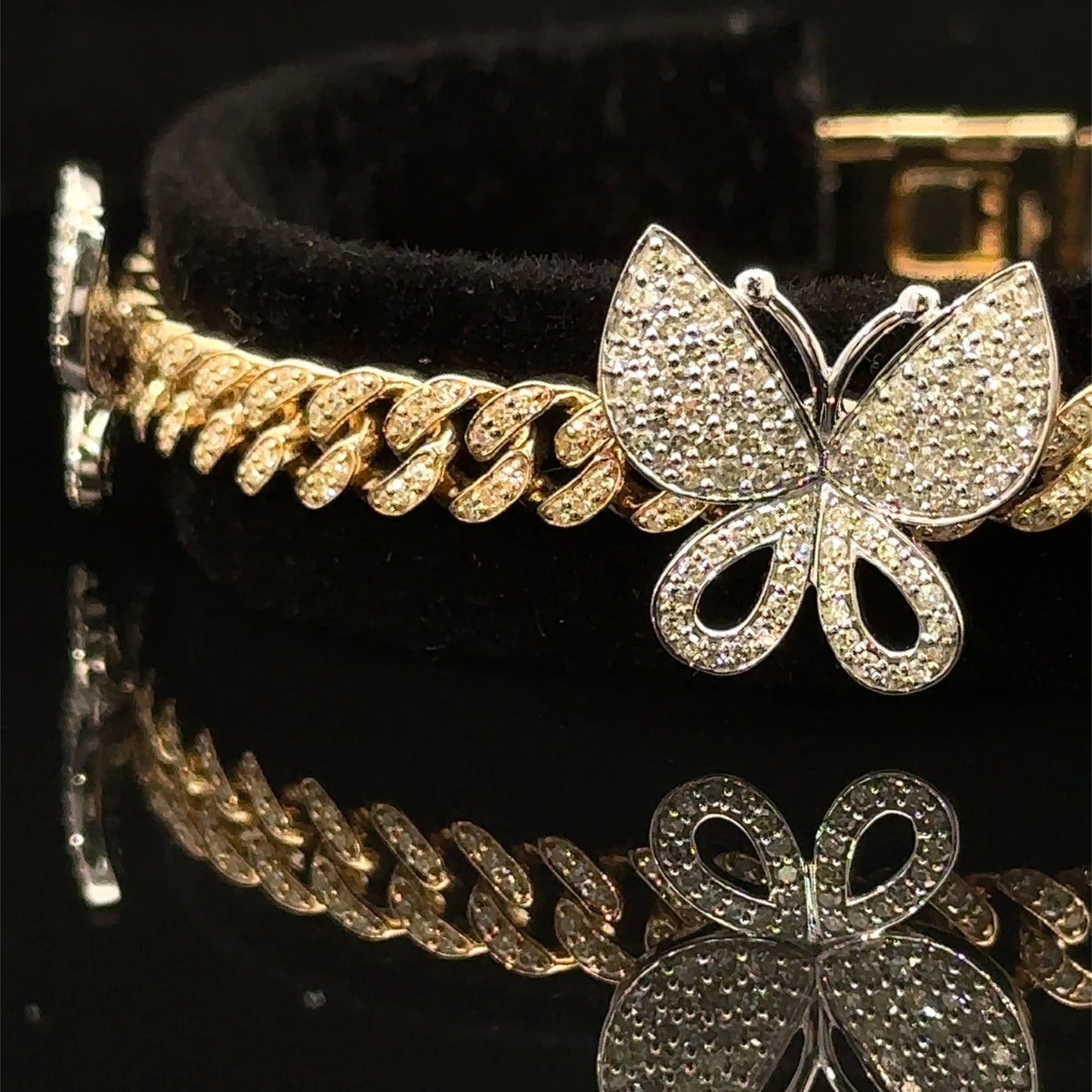 10k Yellow Gold Butterfly Bracelet with Diamonds