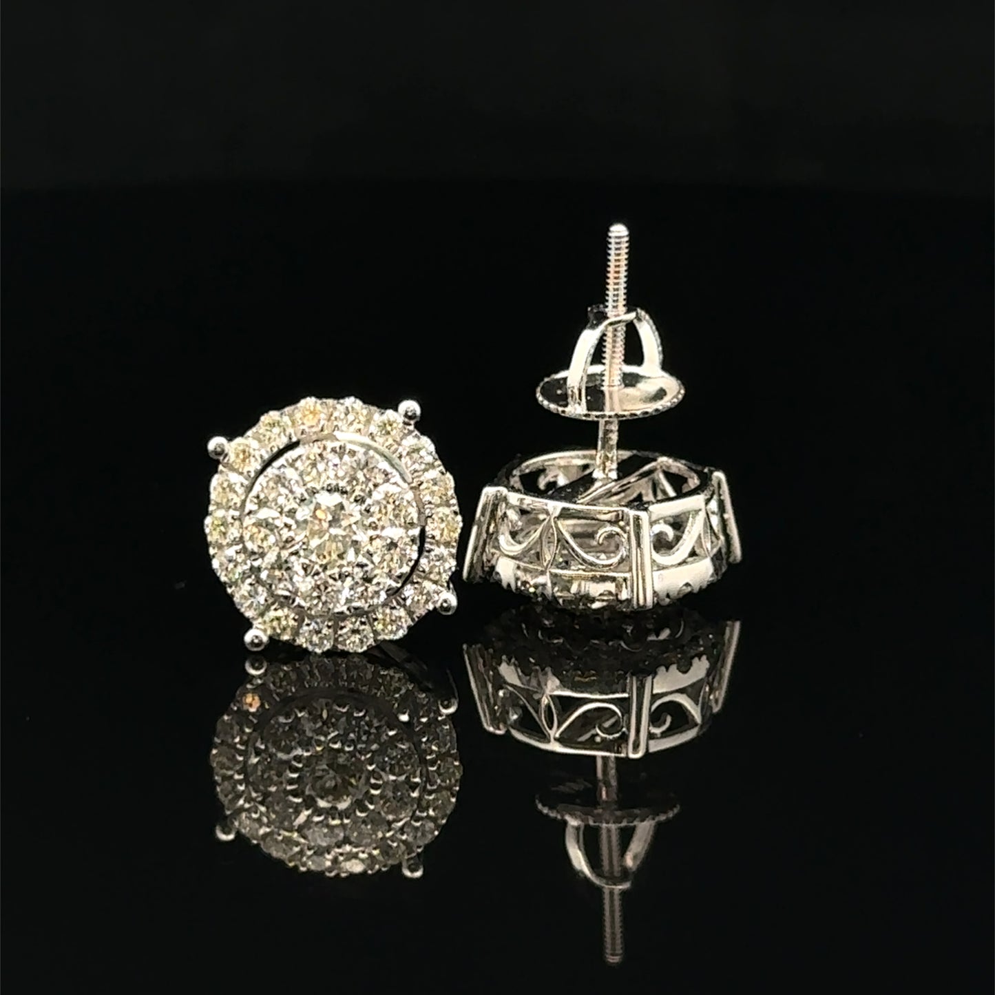 14k white gold and diamond Earrings