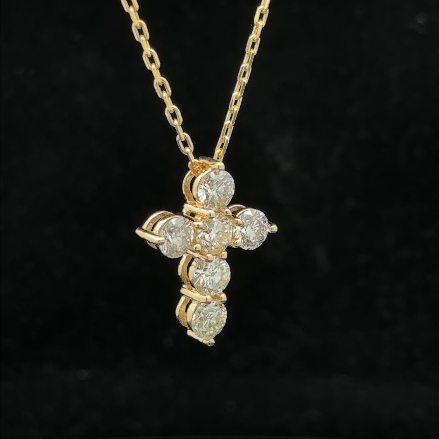 14k yellow gold and diamond Cross Pendant