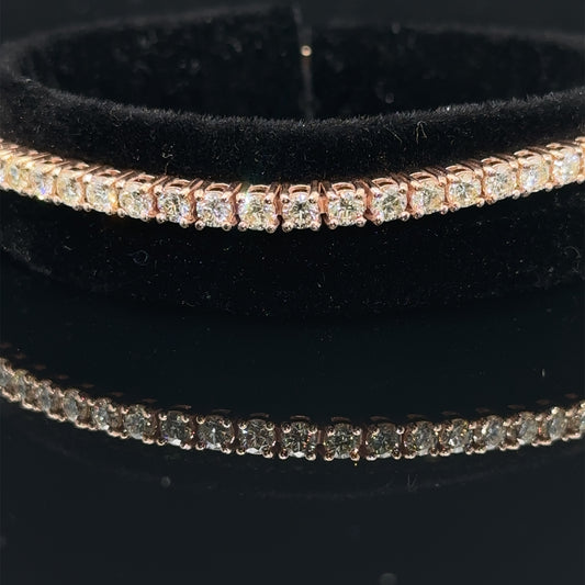 14k Rose gold and diamond Tennis Bracelet