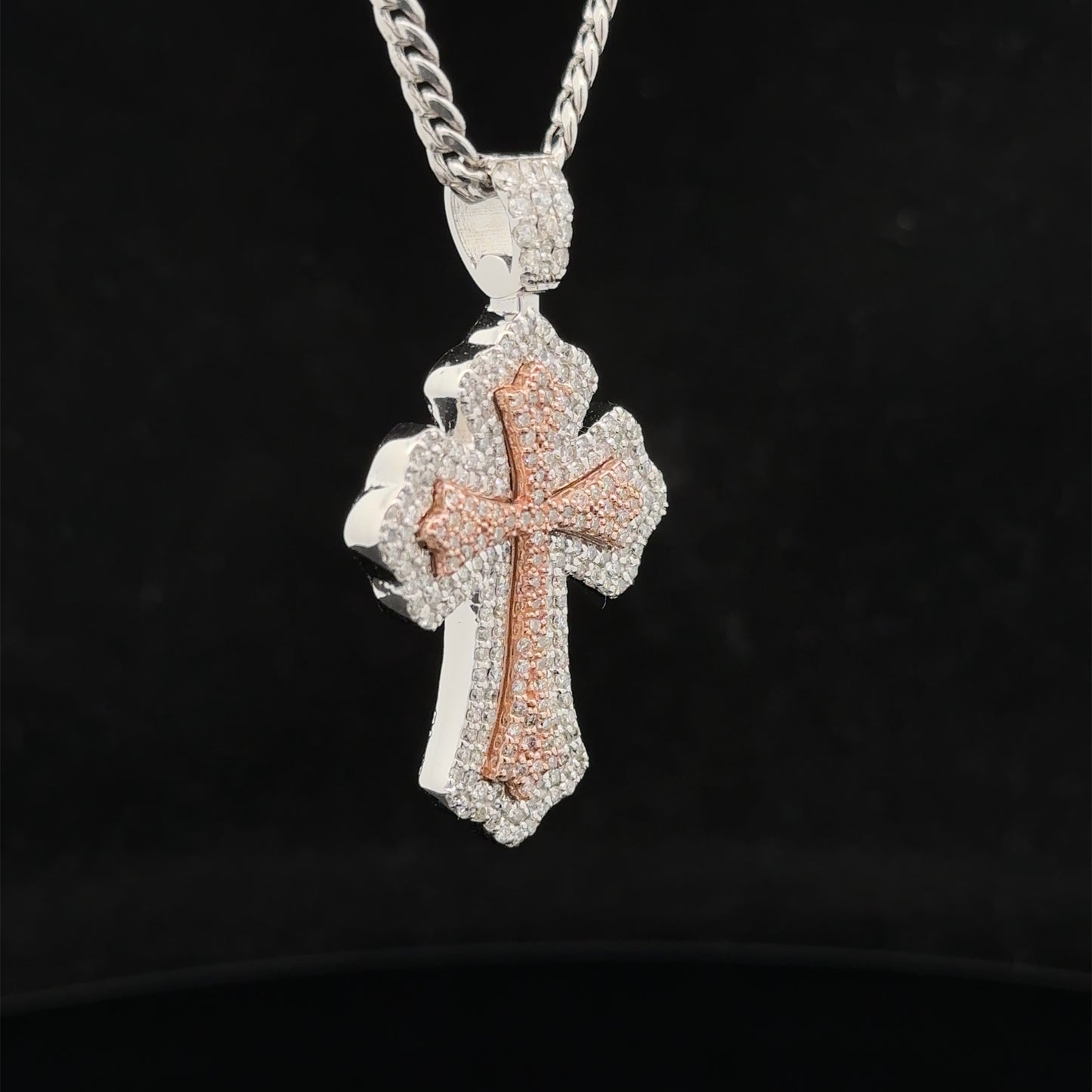 14k gold and diamond Cross Pendant and 10k gold Chain