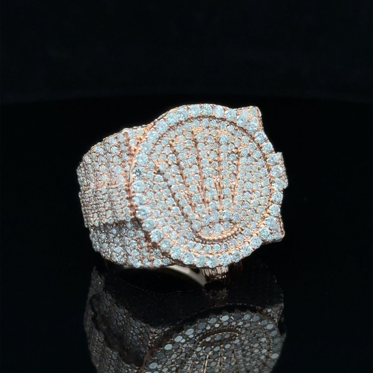 14k rose gold and diamond Men`s Ring