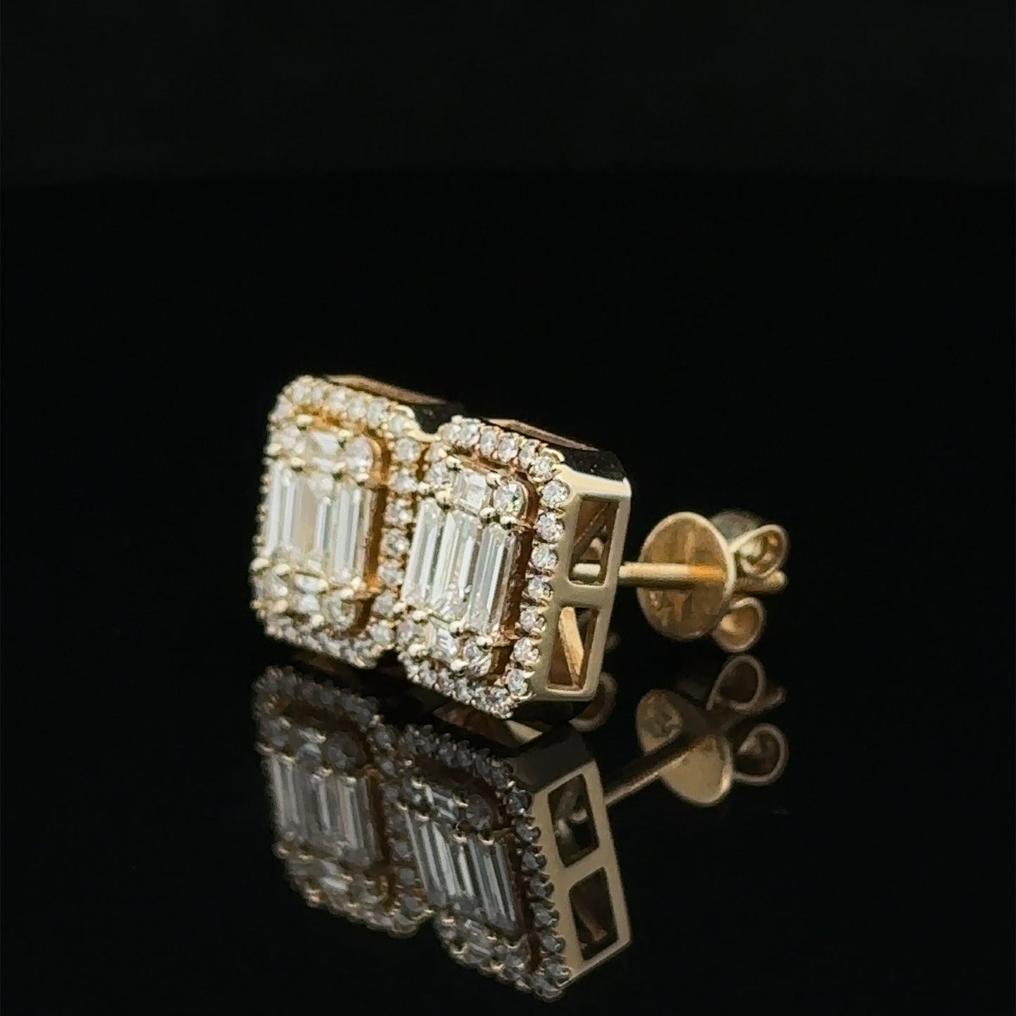 14k yellow gold and diamond Earrings