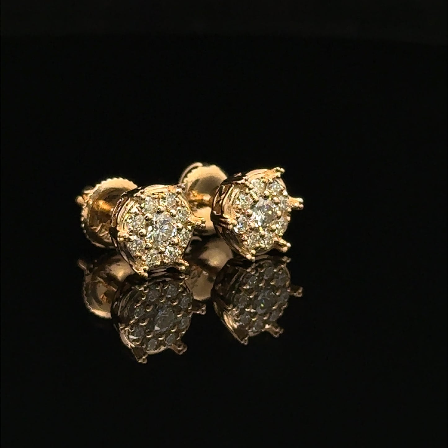 14k Yellow Gold Diamond Earrings – Natural Earth Mined Diamonds