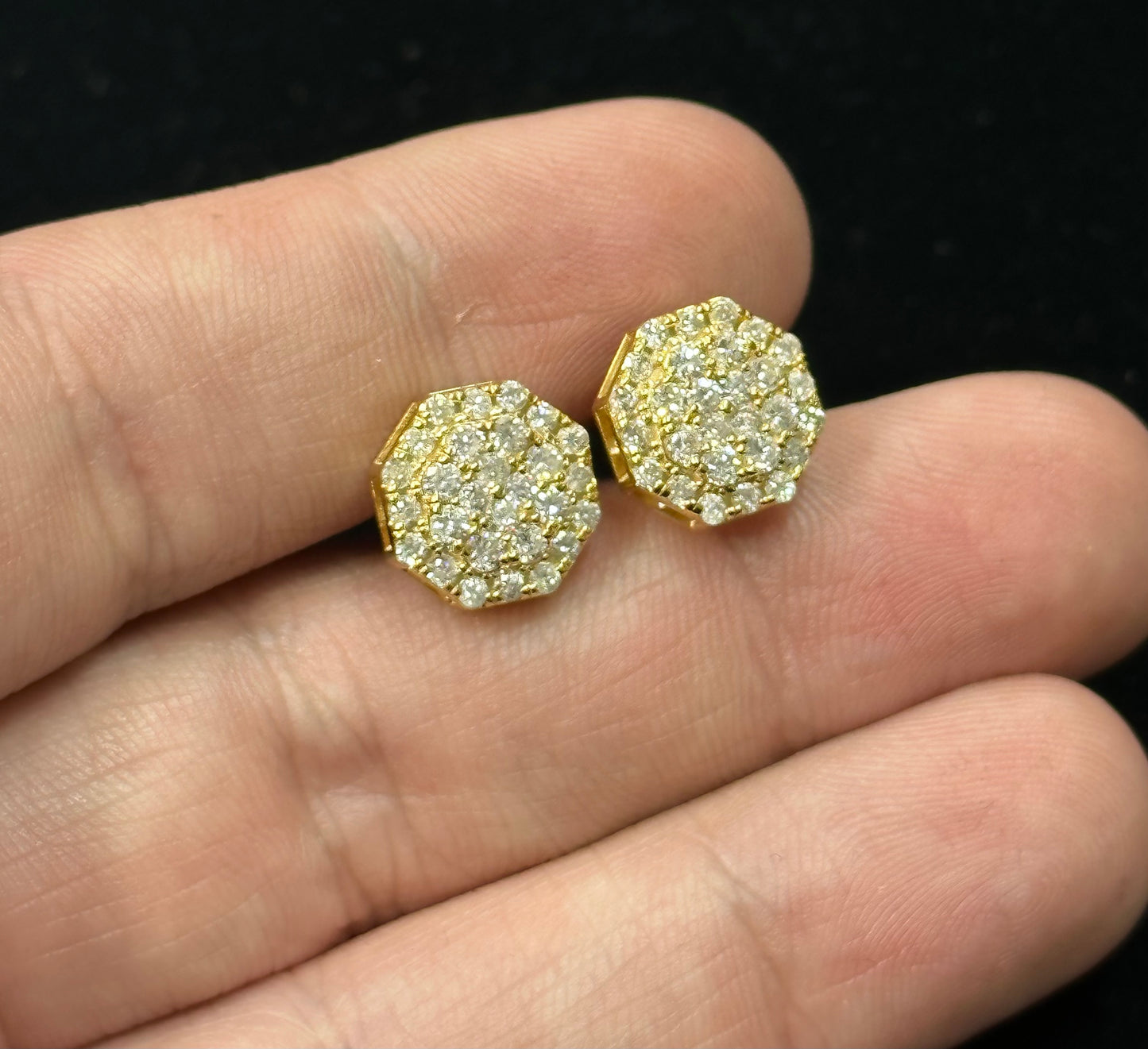 14k yellow gold and diamond Earrings