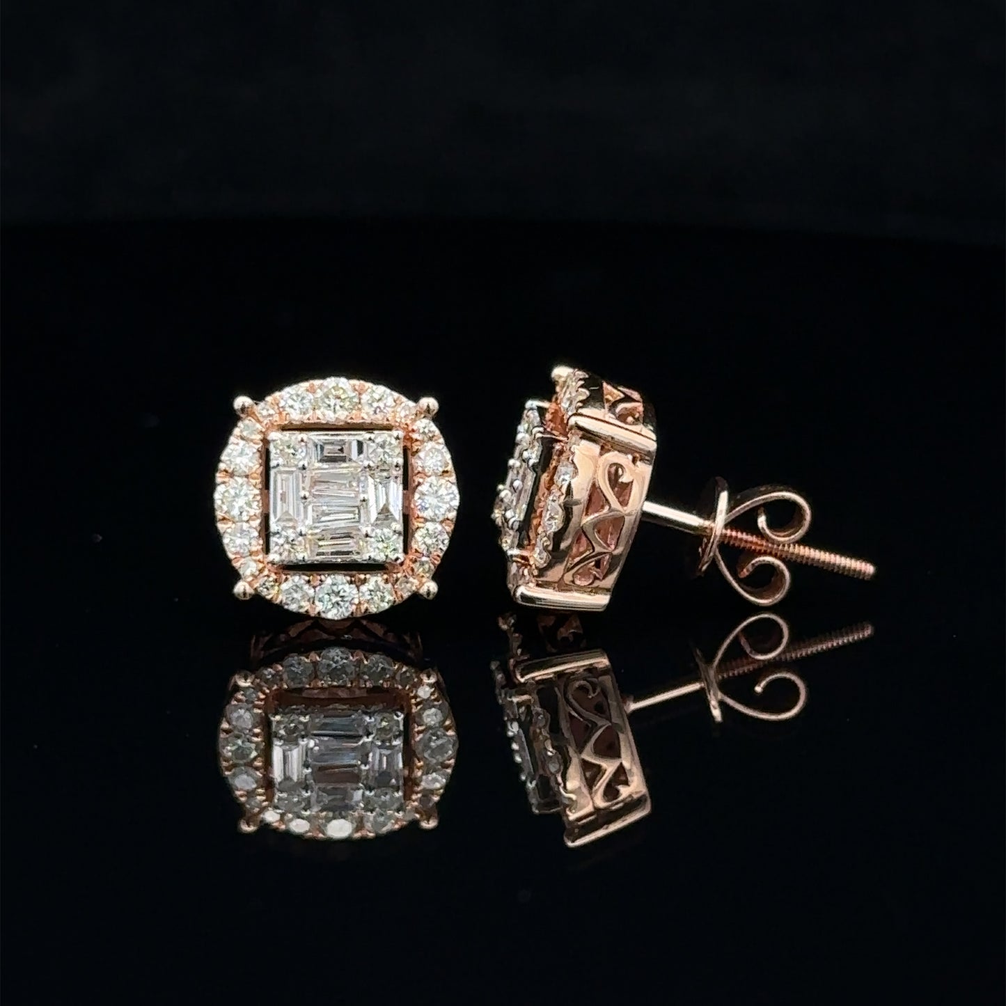 14k rose gold and diamond Earrings