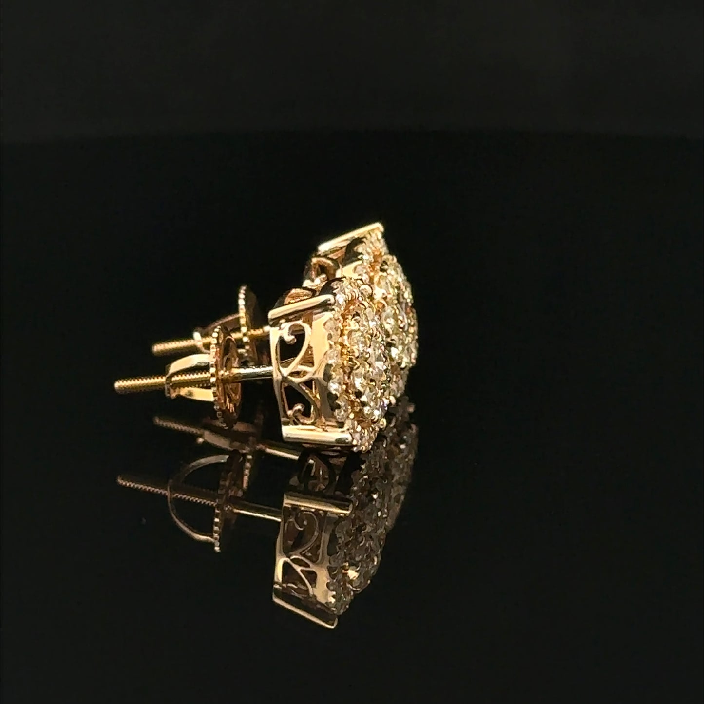 14k yellow gold and diamond Earrings