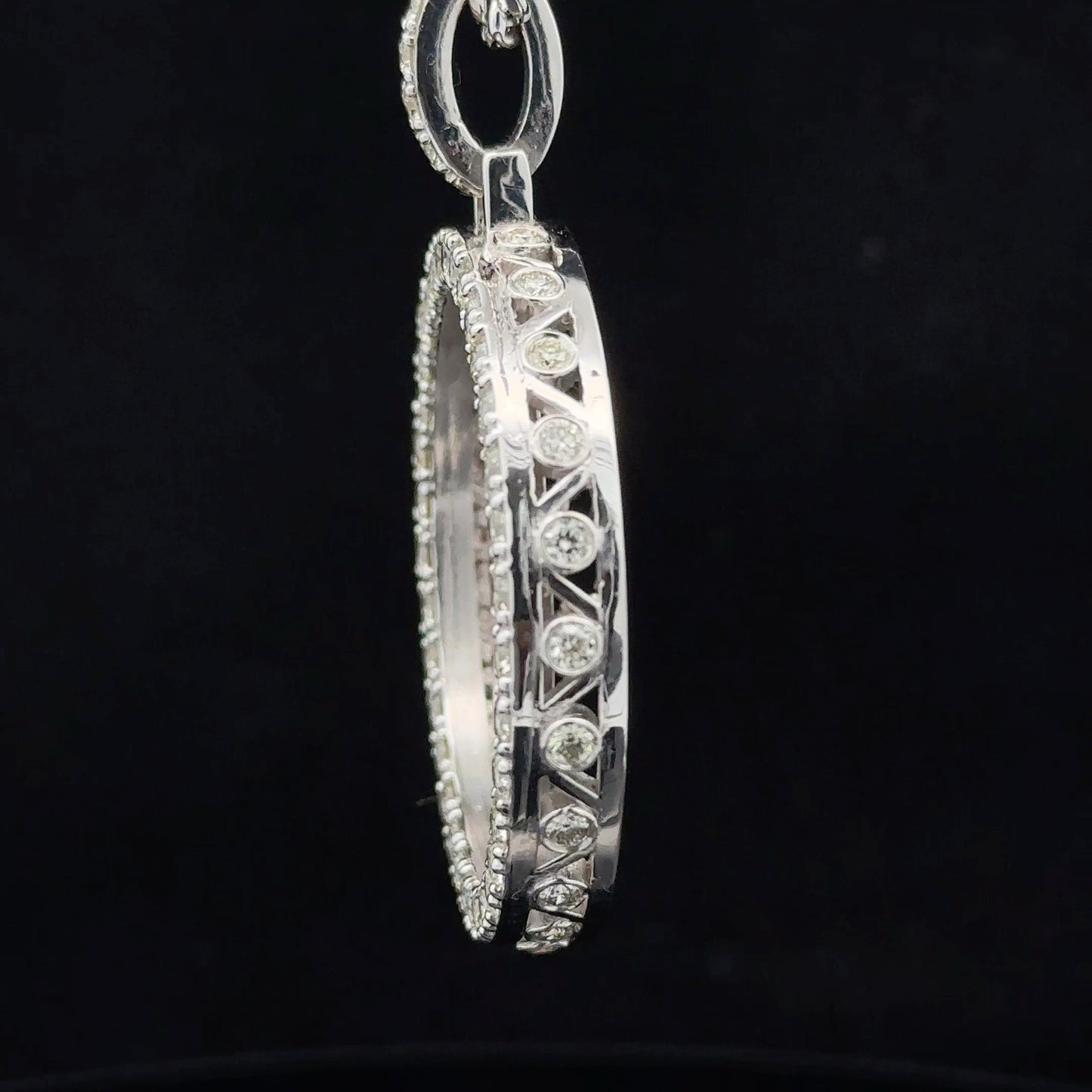 14k white gold and diamond Picture Pendant