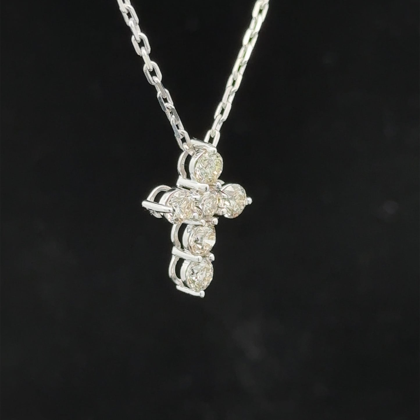 14k white gold and diamond Cross Pendant