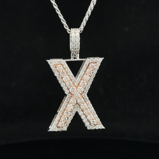 14k gold & diamond X Initial Pendant