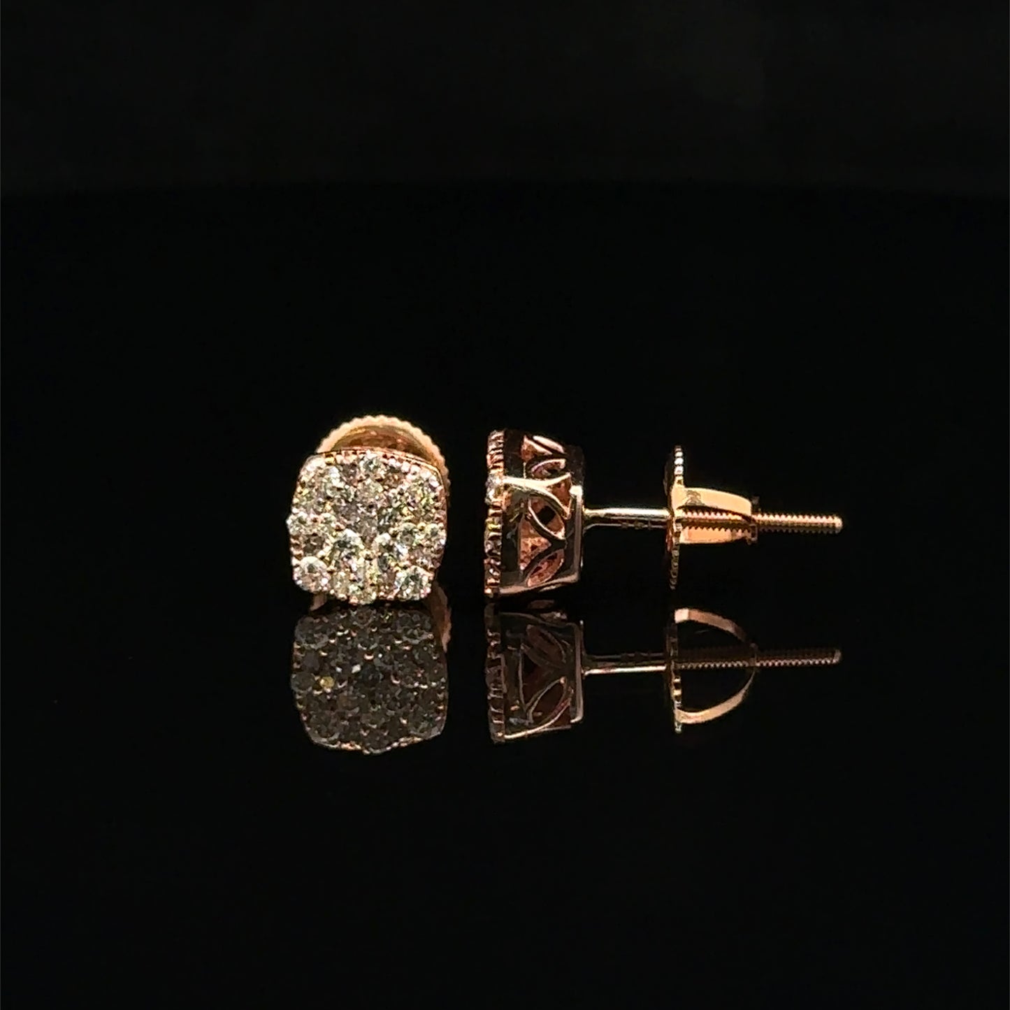 14k rose gold and diamond Earrings