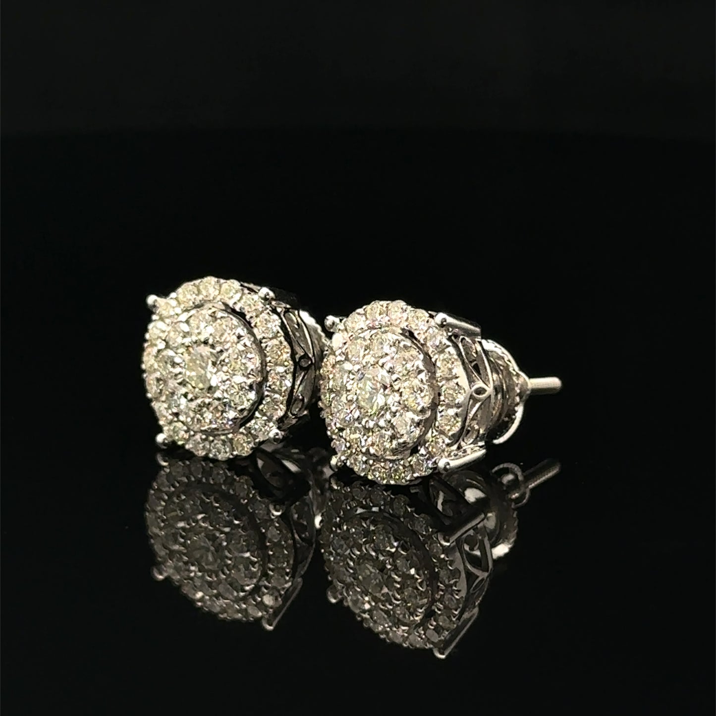 14k white gold and diamond Earrings