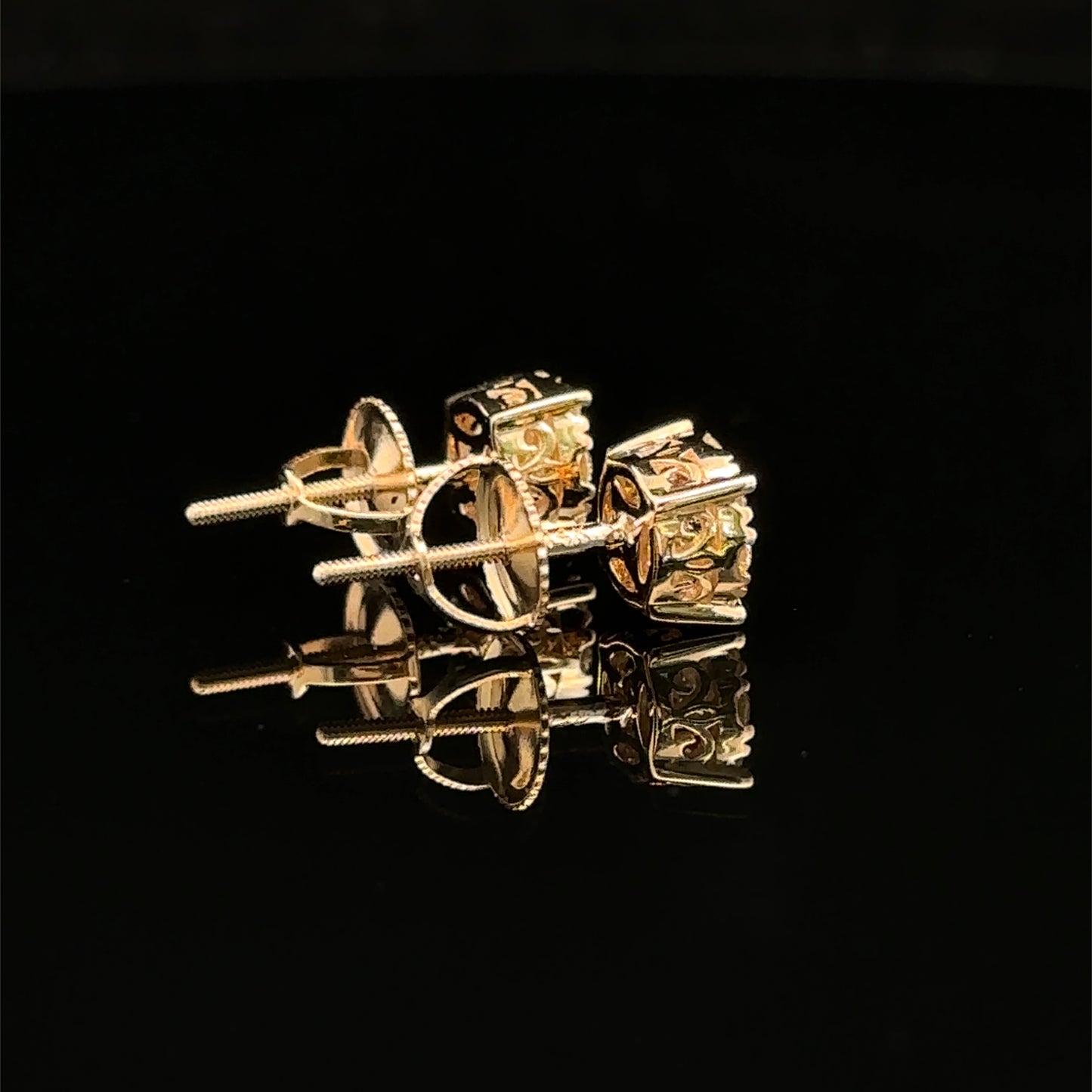 14k Yellow Gold and Diamond Earrings - Elegant & Timeless Jewelry
