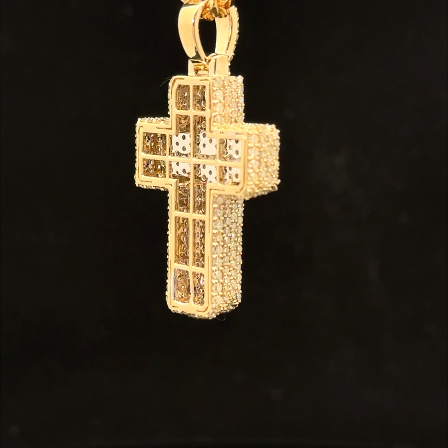 10K Yellow Gold Cross Pendant with Diamonds