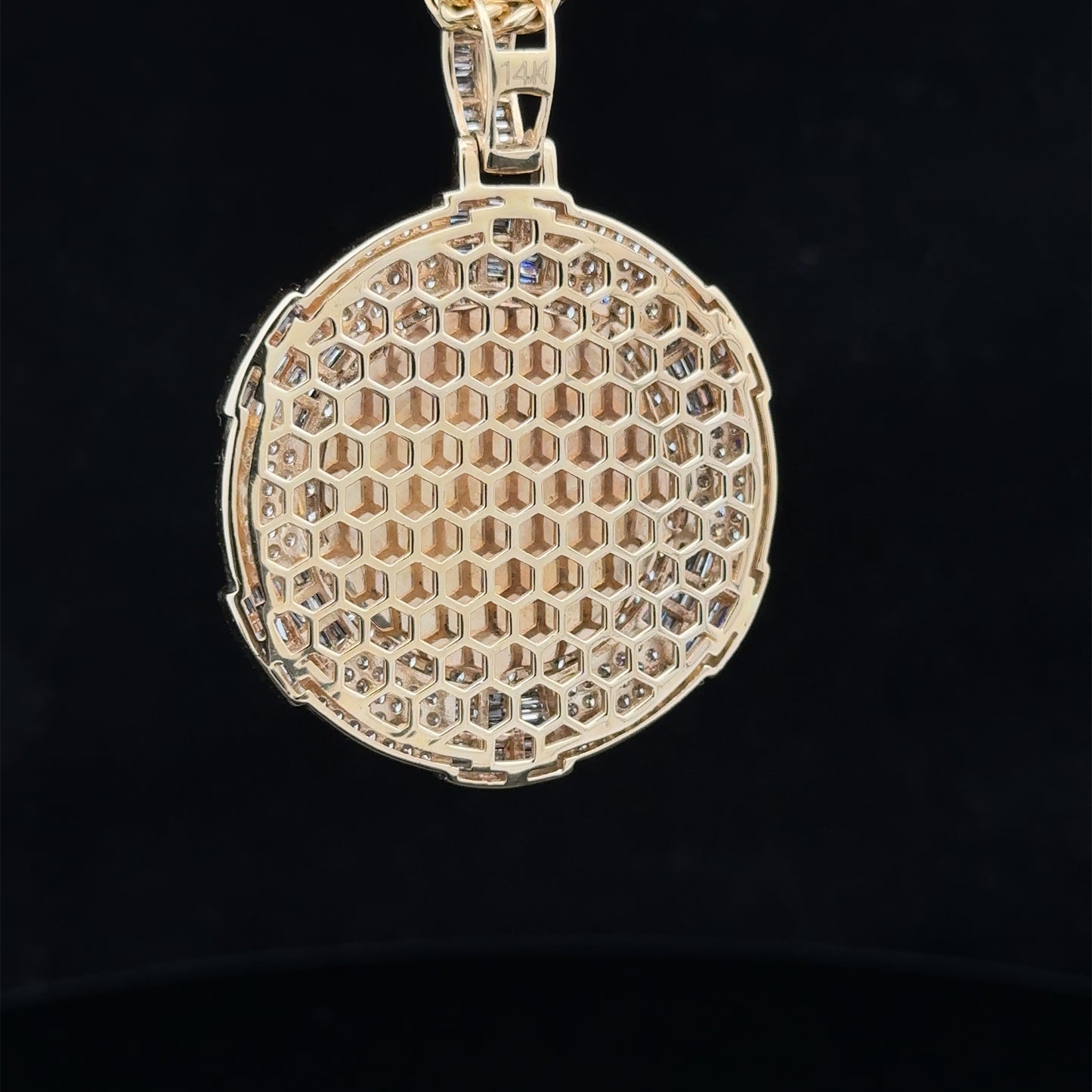 14k yellow gold and diamond Picture Pendant