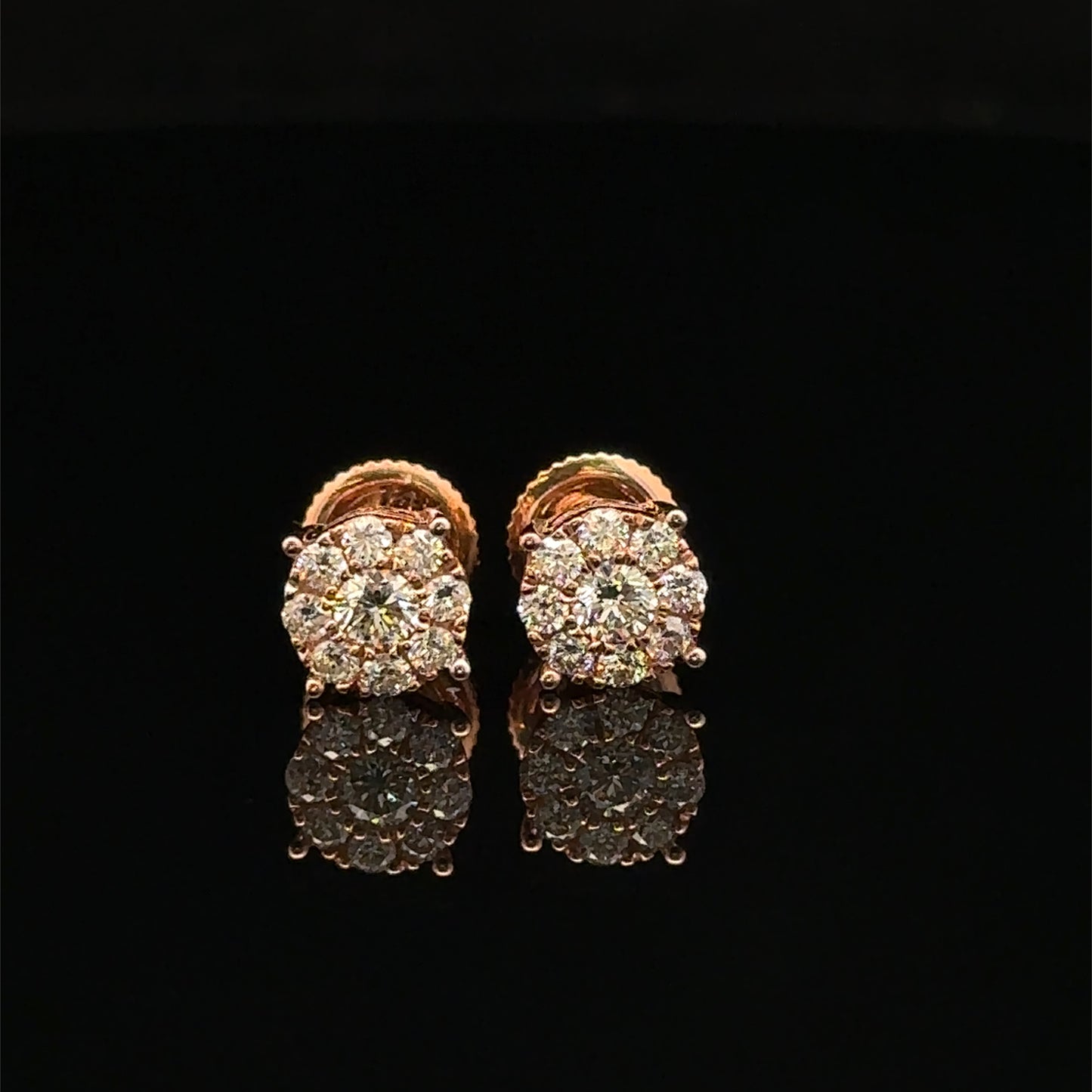14k Rose Gold and Diamond Earrings - Elegant & Timeless Jewelry