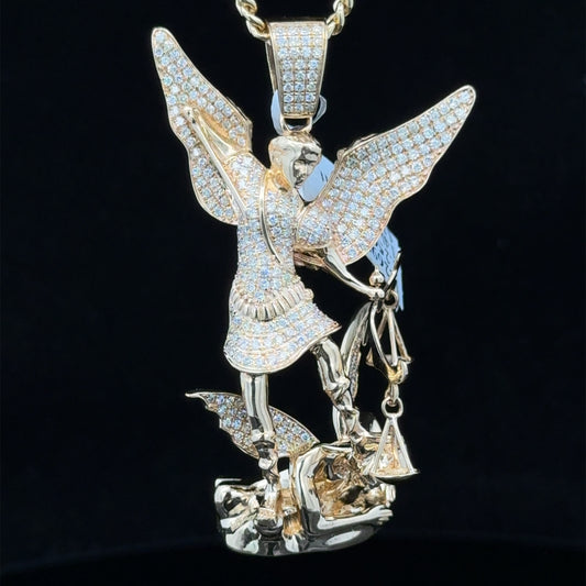 14k yellow gold and diamond Angel Pendant