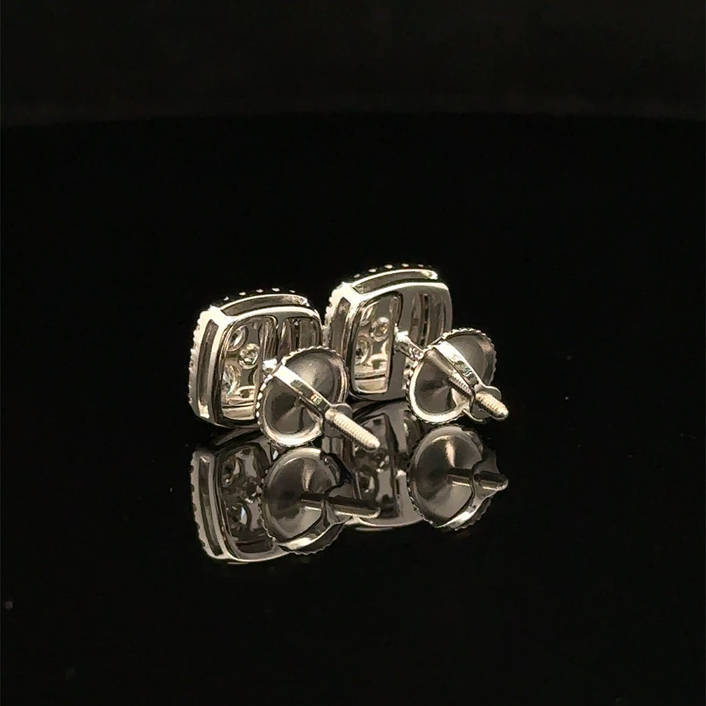 14k White Gold and Diamond Earrings