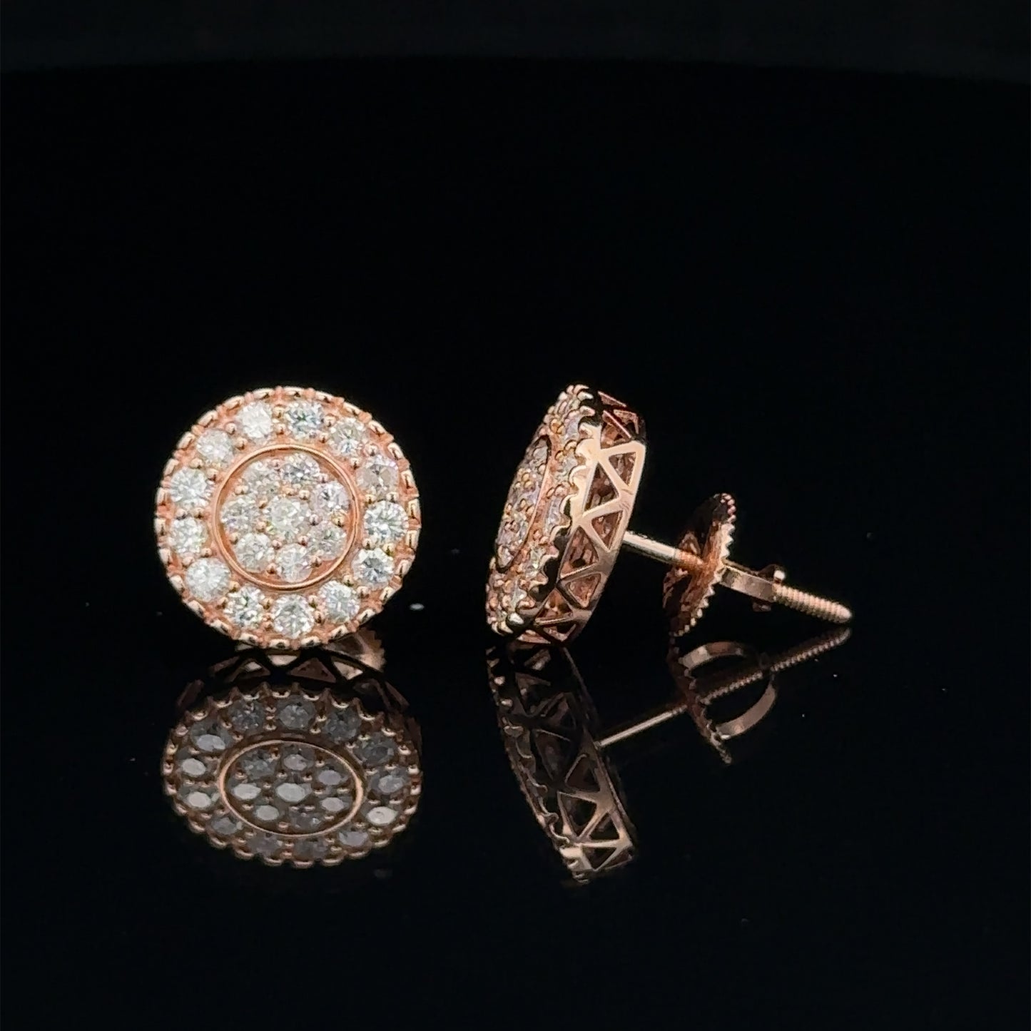 14k rose gold and diamond Earrings