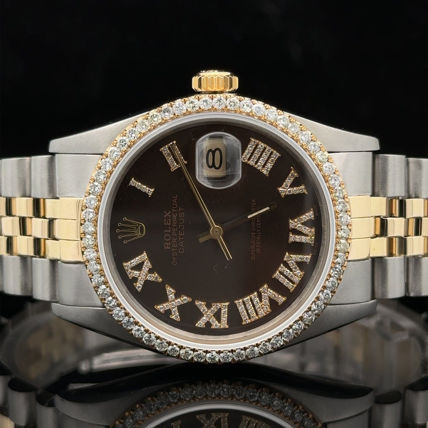 36mm Rolex Diamond Watch with Two-Tone Jubilee Barcelet