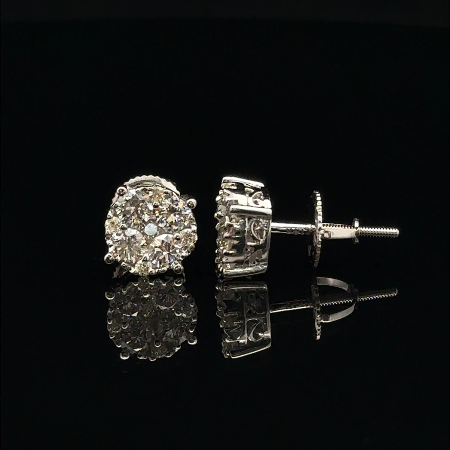 14K White Gold Natural Earth Mined Diamond Earrings