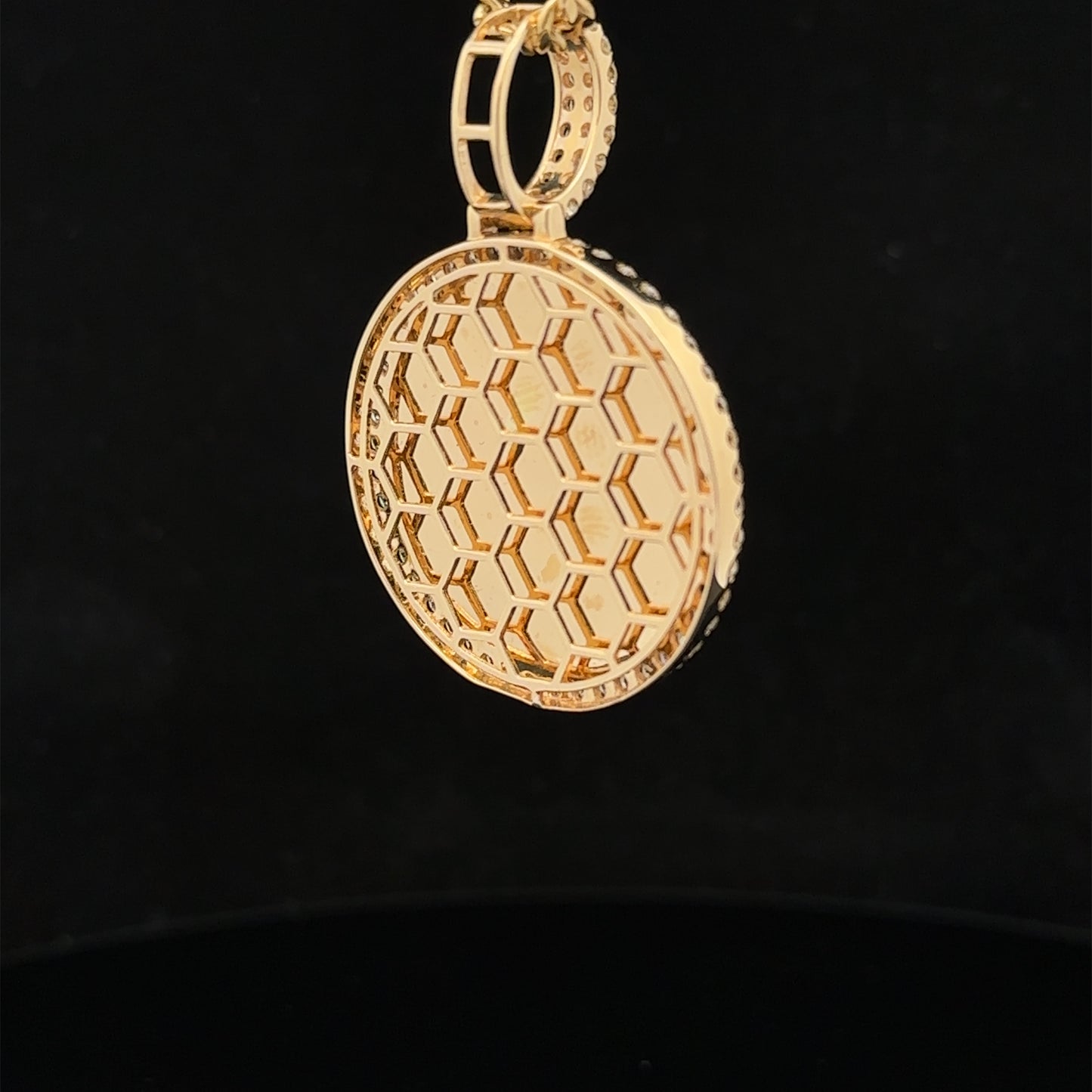 14k yellow gold and diamond Picture Pendant