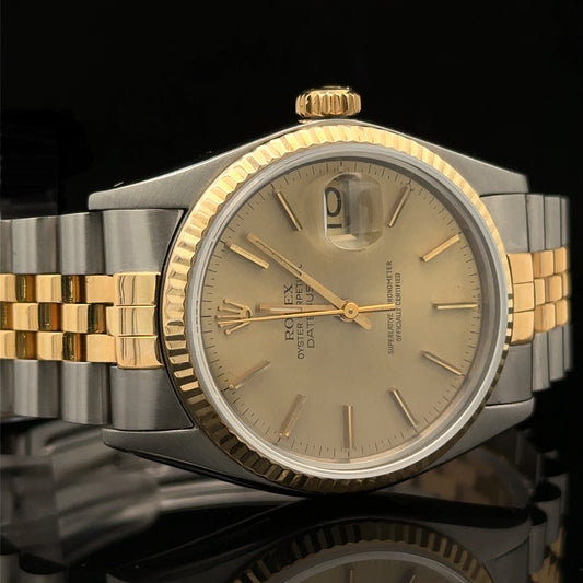 36mm Rolex Datejust Watch with Two-Tone Jubilee Band