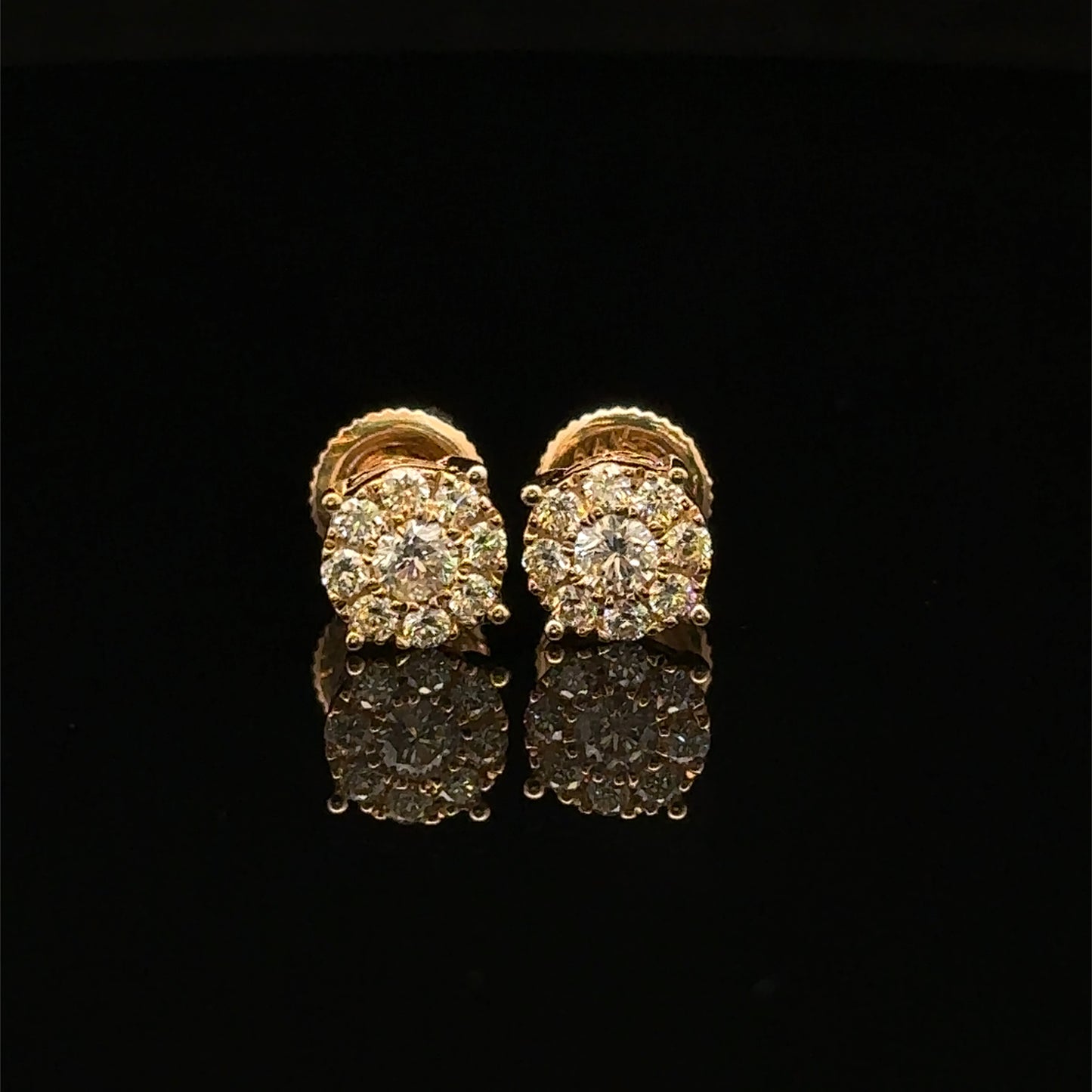 14k Yellow Gold and Diamond Earrings - Elegant & Timeless Jewelry