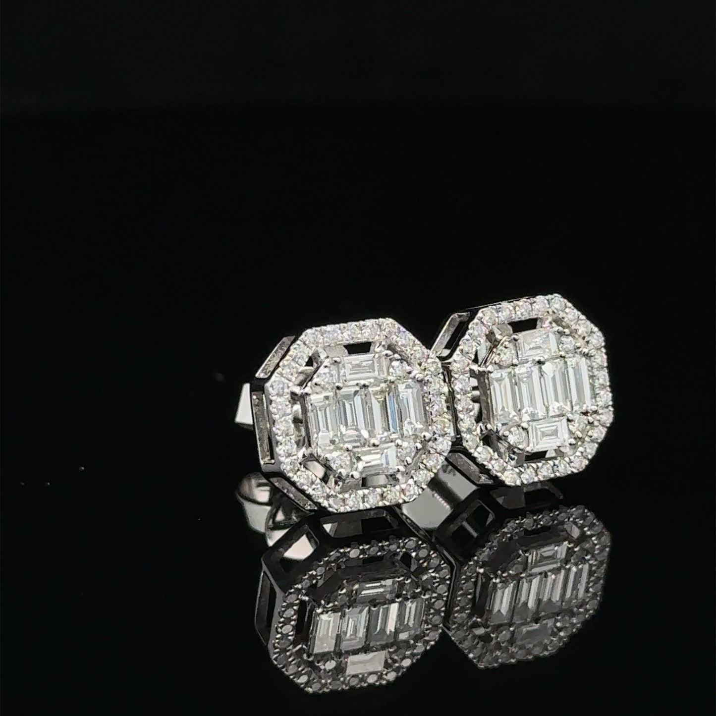 14k white gold and diamond Earrings