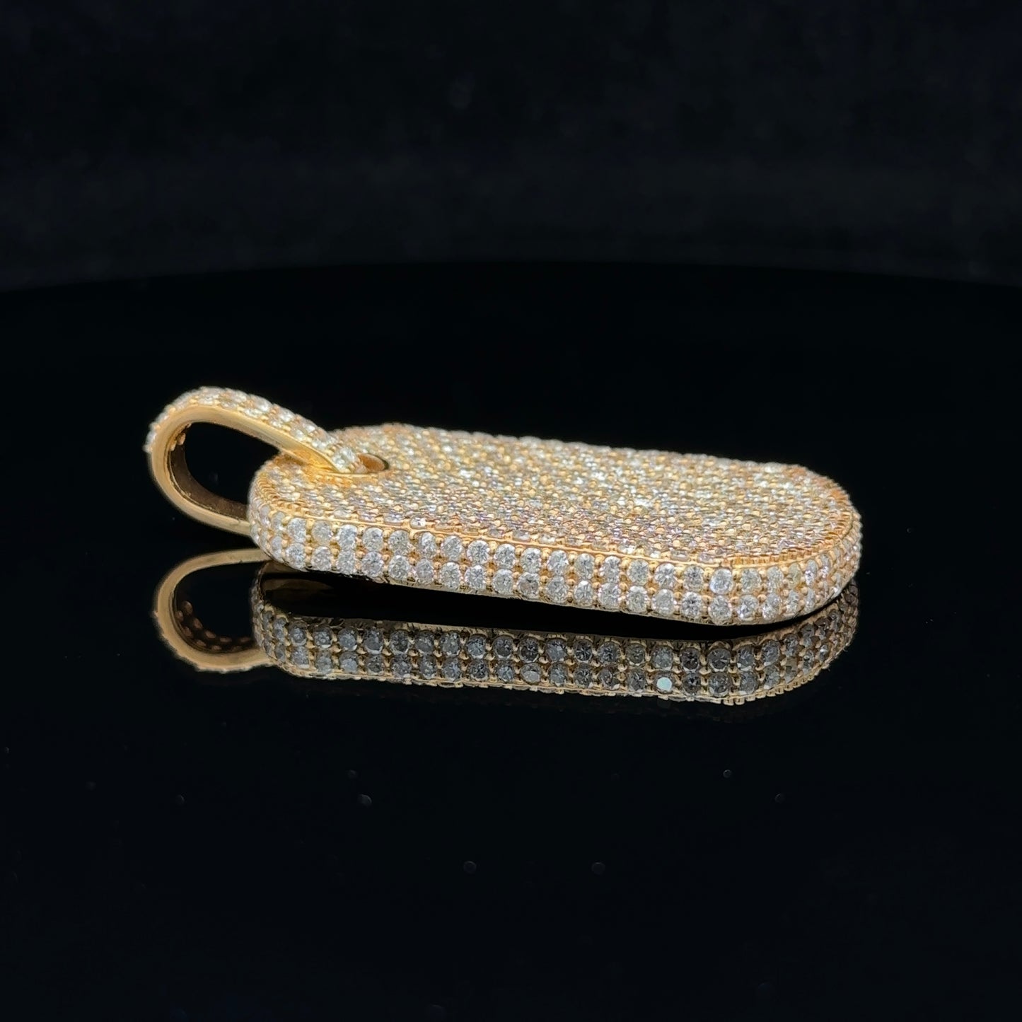 14k yellow gold and diamond Dog Tag Pendant