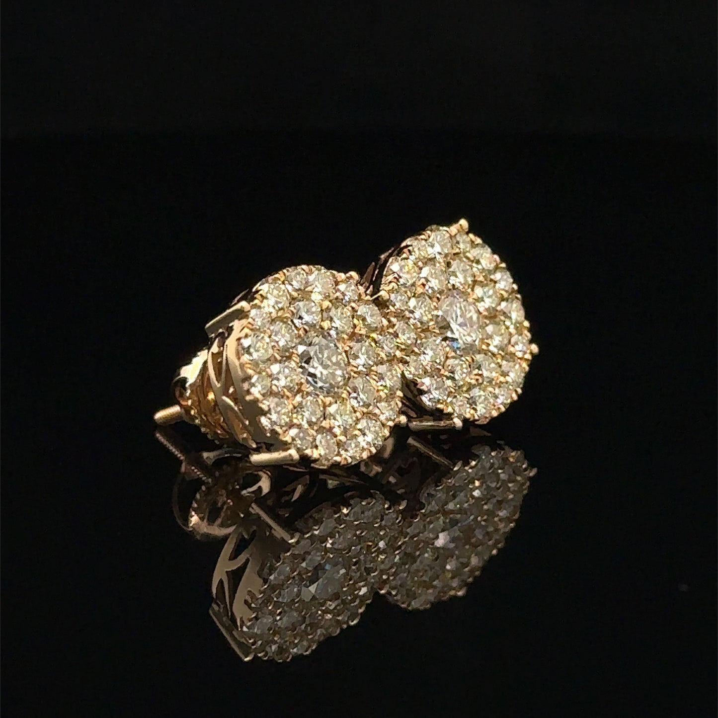 14k Yellow Gold and Diamond Earrings