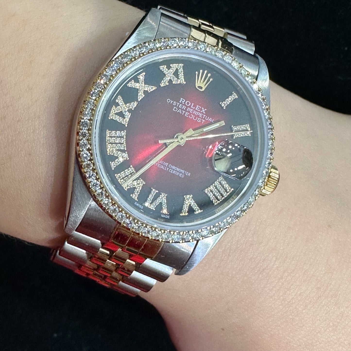 36mm Rolex Diamond Watch with Two-Tone Jubilee Bracelet