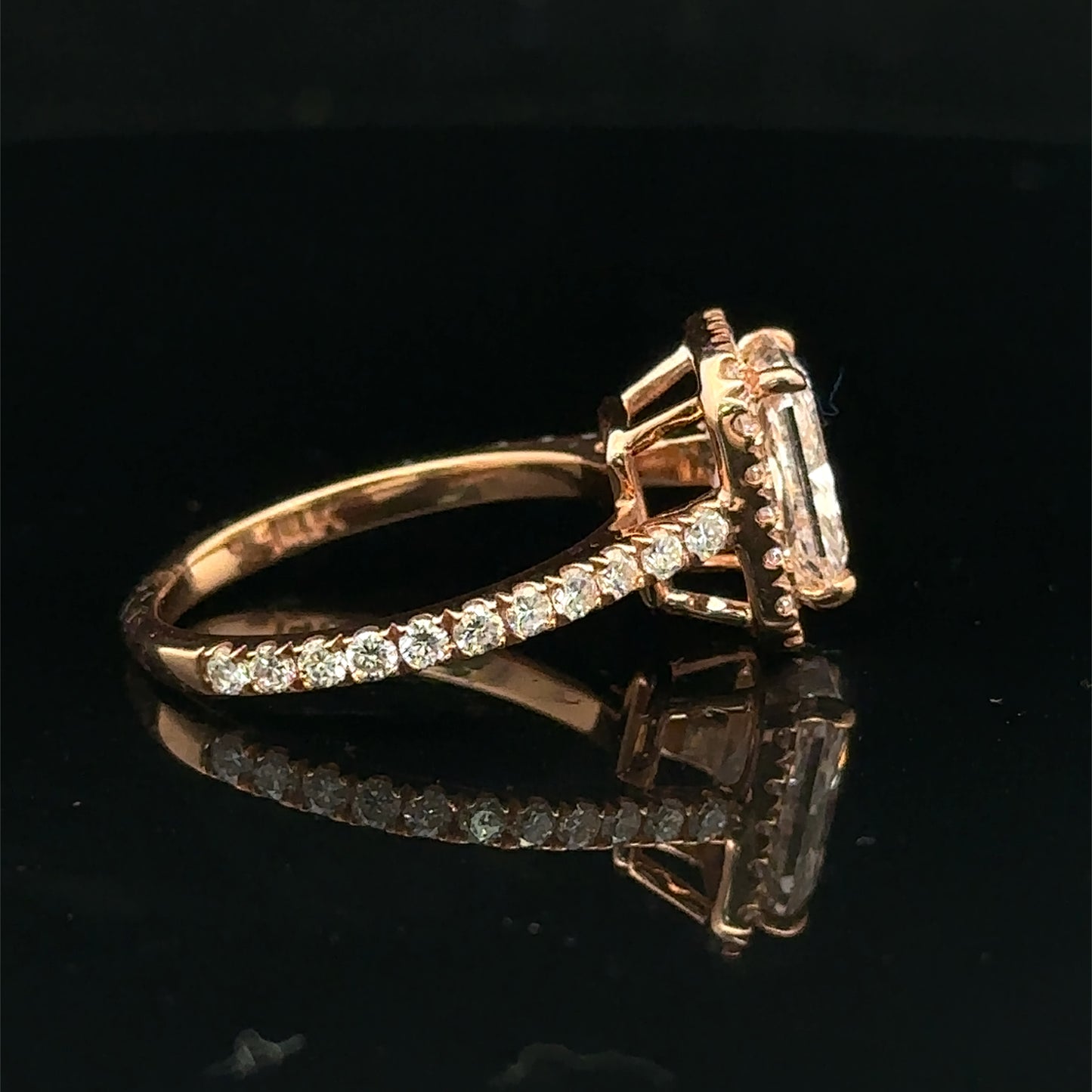 14k Rose Gold Light Pink Diamond Engagement Ring