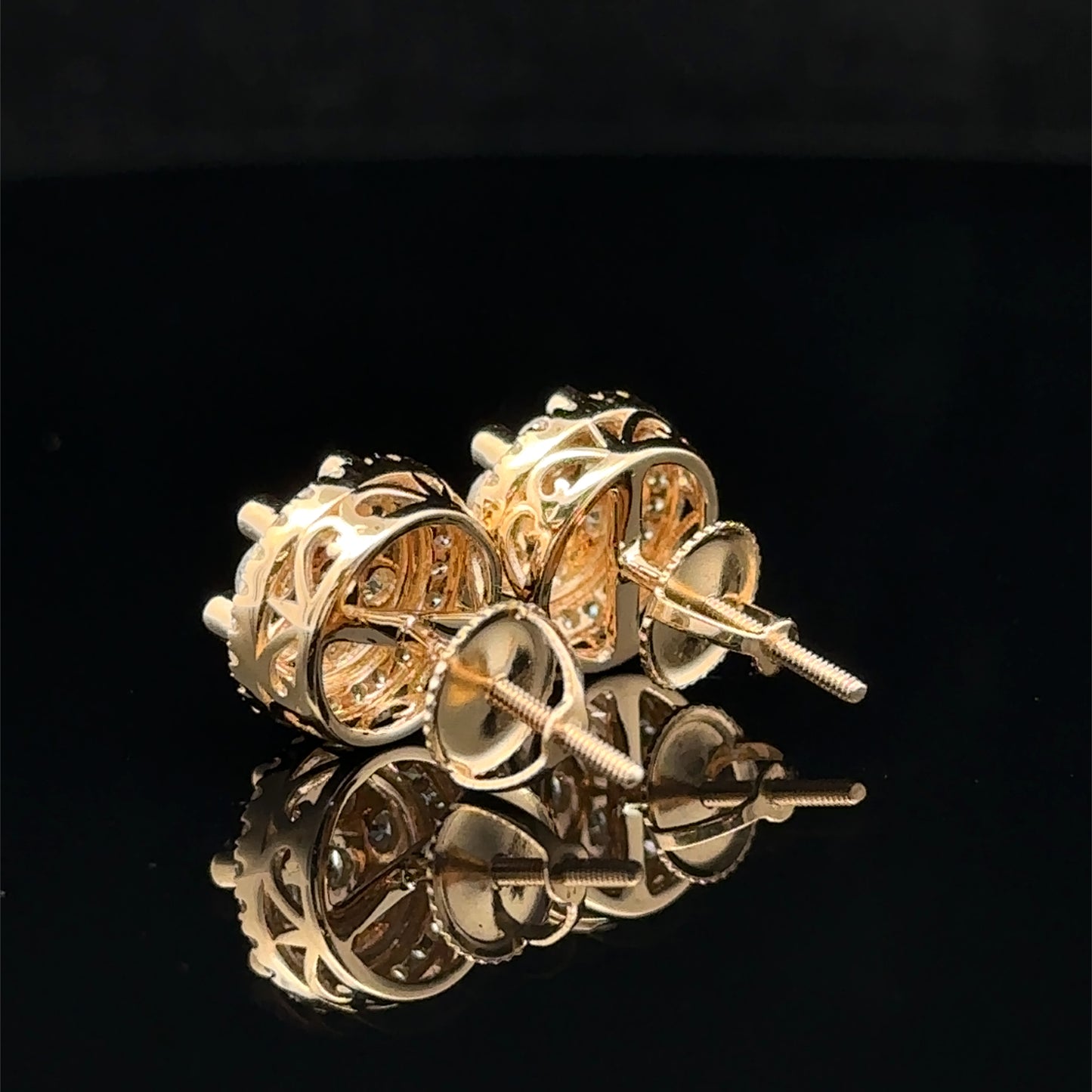 14K Yellow Gold Jumbo Natural Diamond Earrings